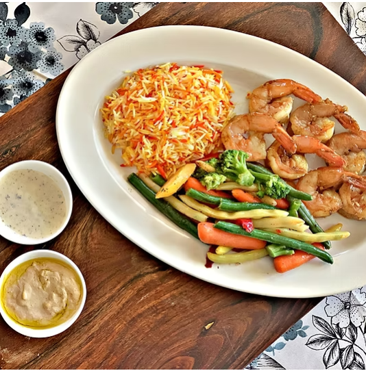 a plate of food on a table