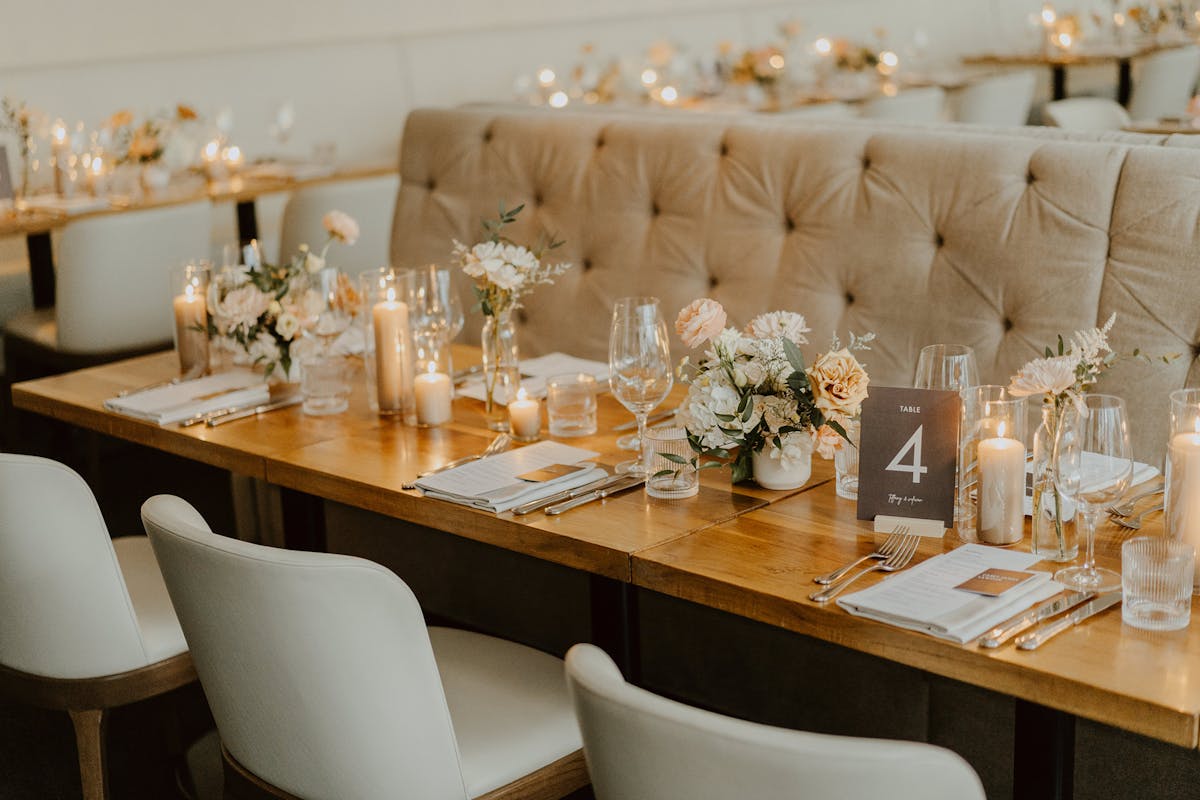 a close up of a table and chairs