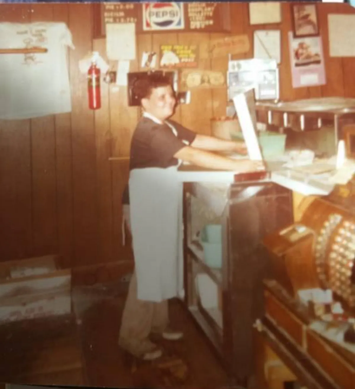 a person sitting in a restaurant