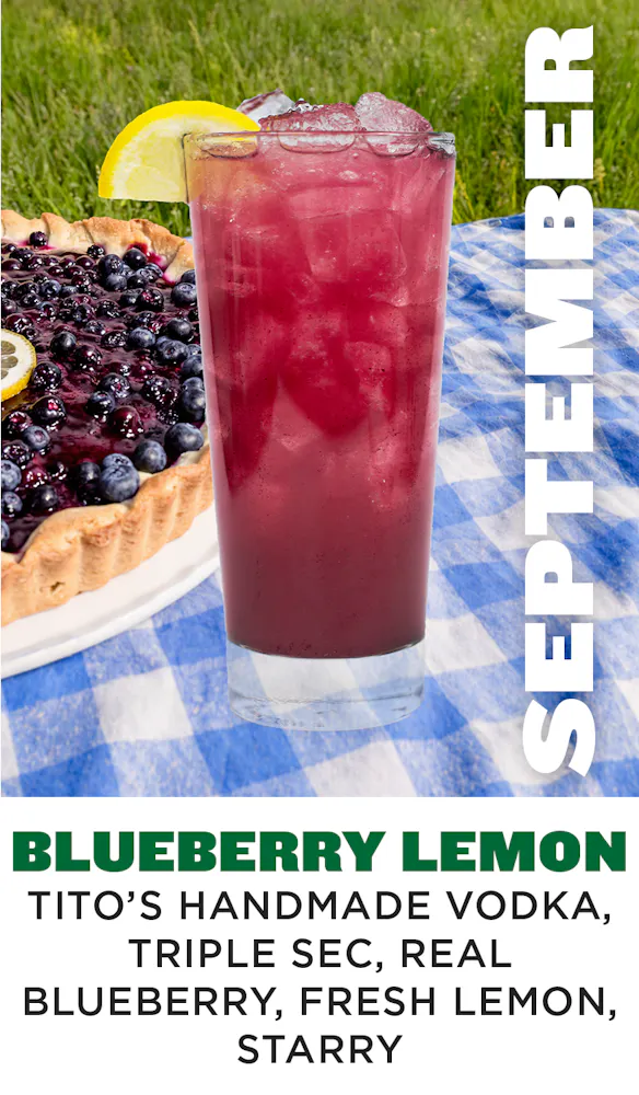 a glass of blueberry lemonade