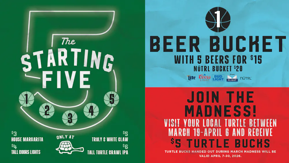 a green and blue posters