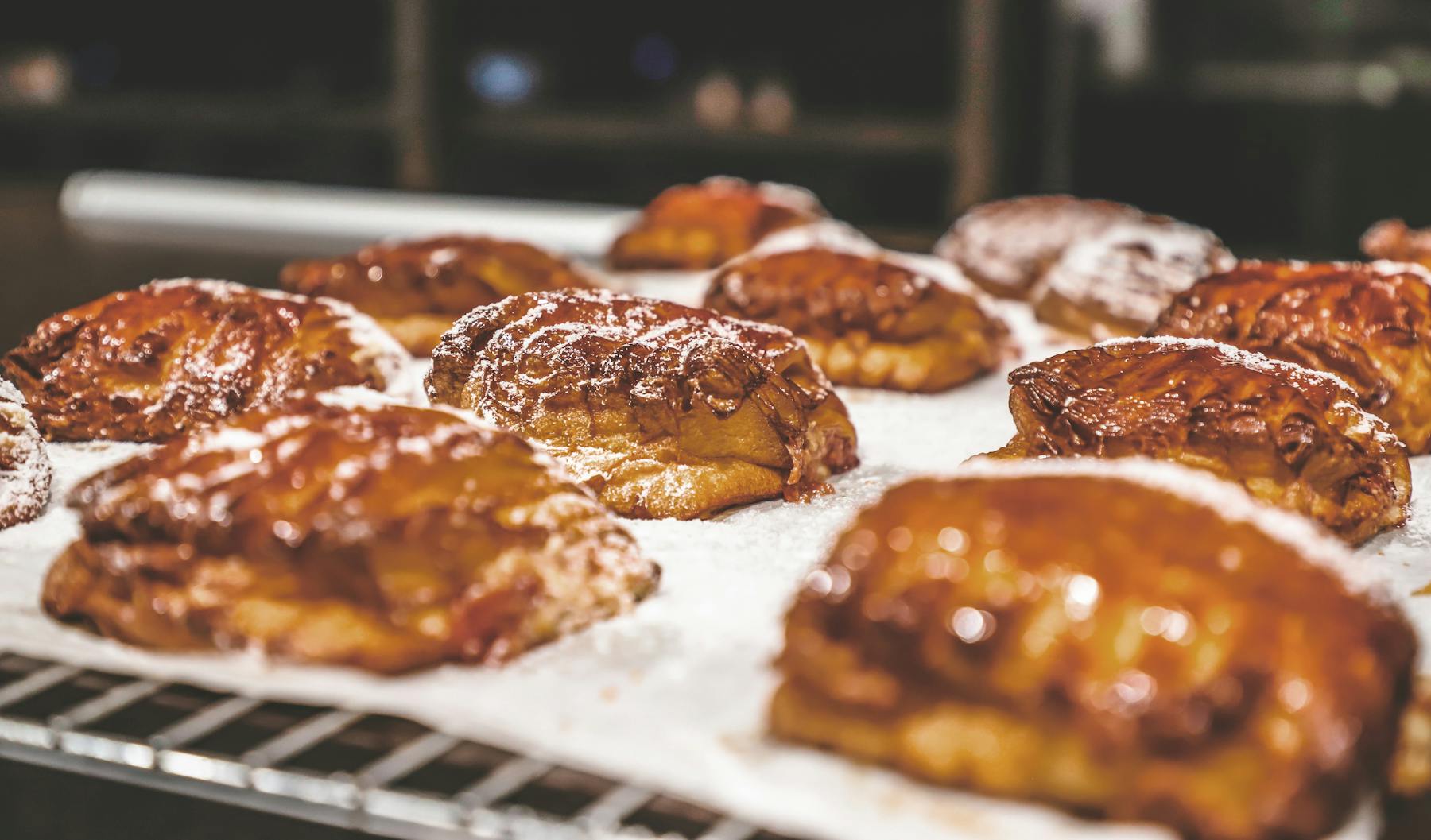 pastries being cooked