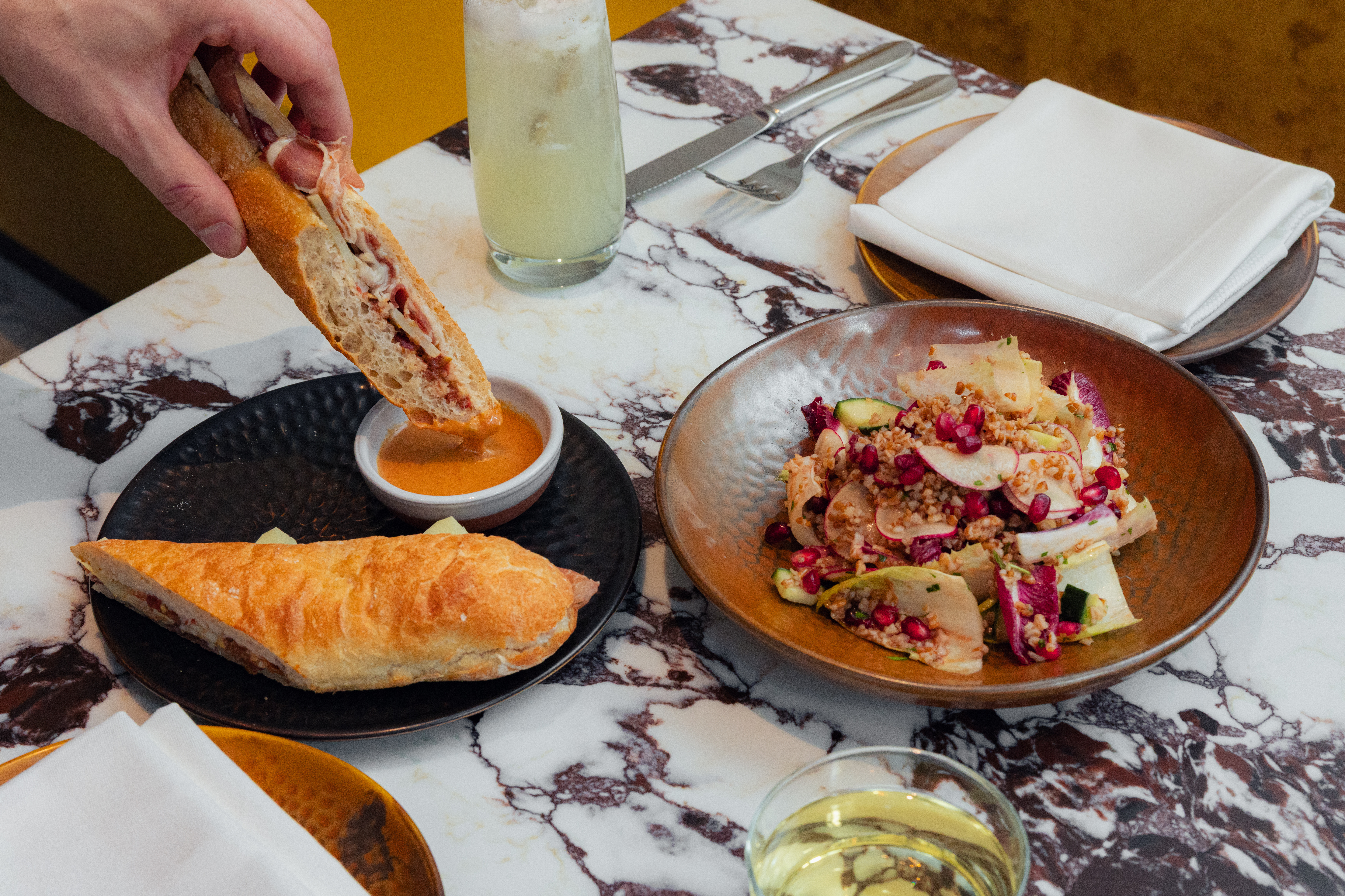 a plate of food on a table