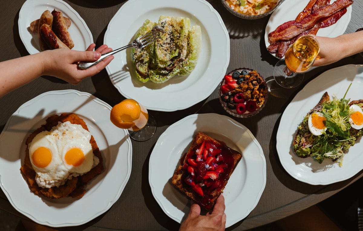 Plates with different dishes