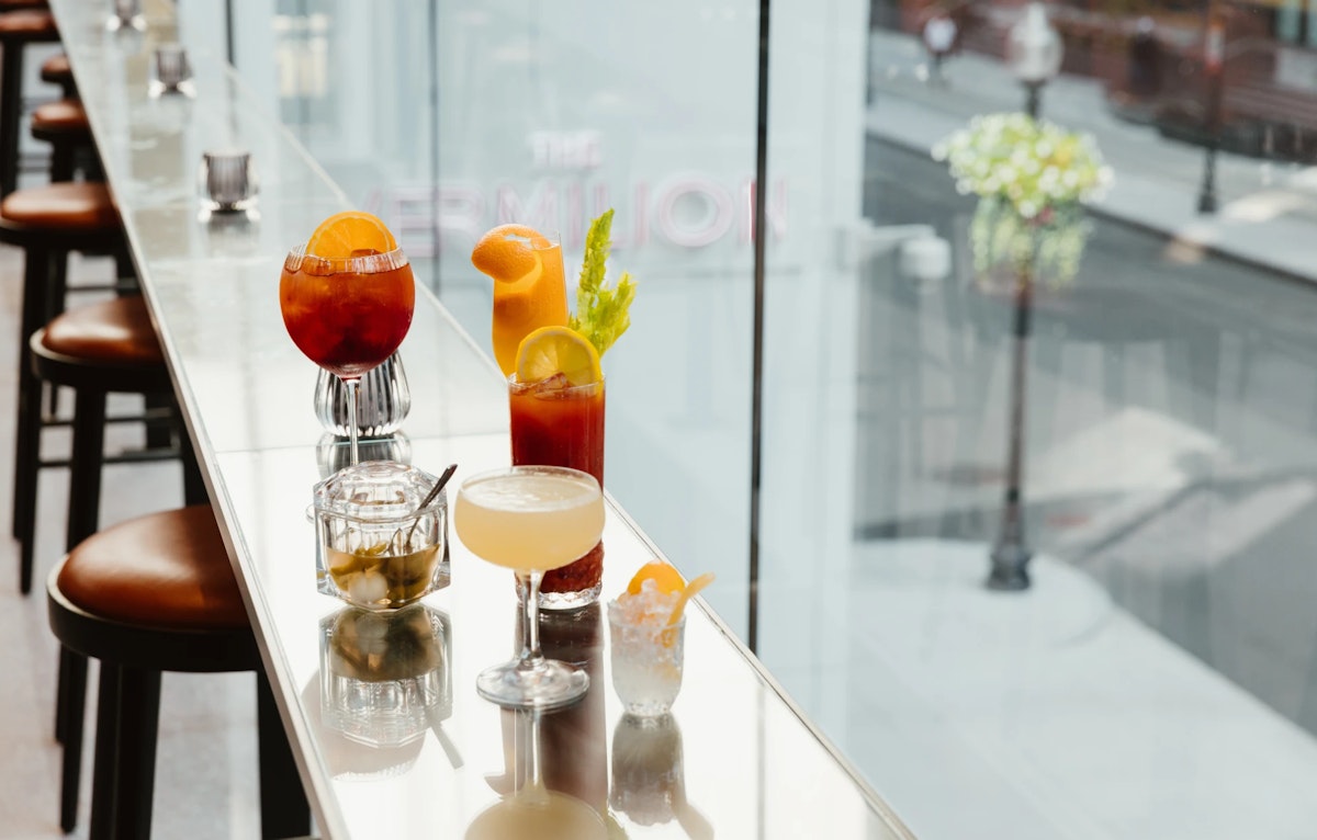 Table shot with cocktails