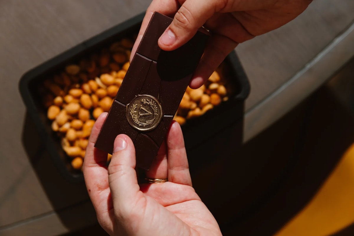 Chocolate bar with peanuts