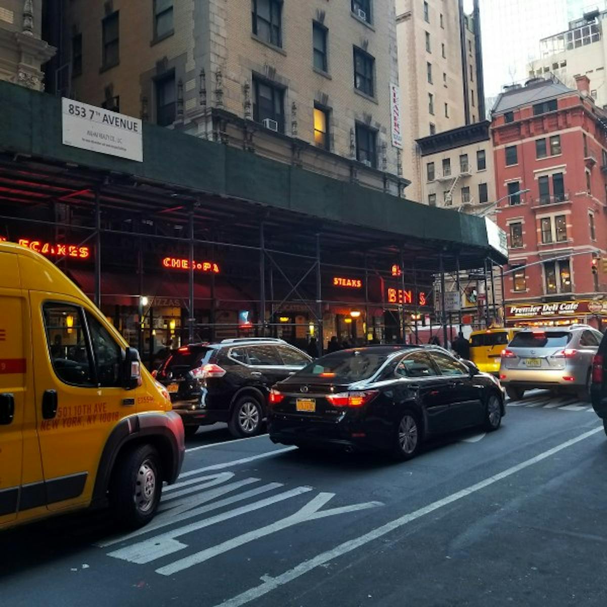 a car parked on a city street