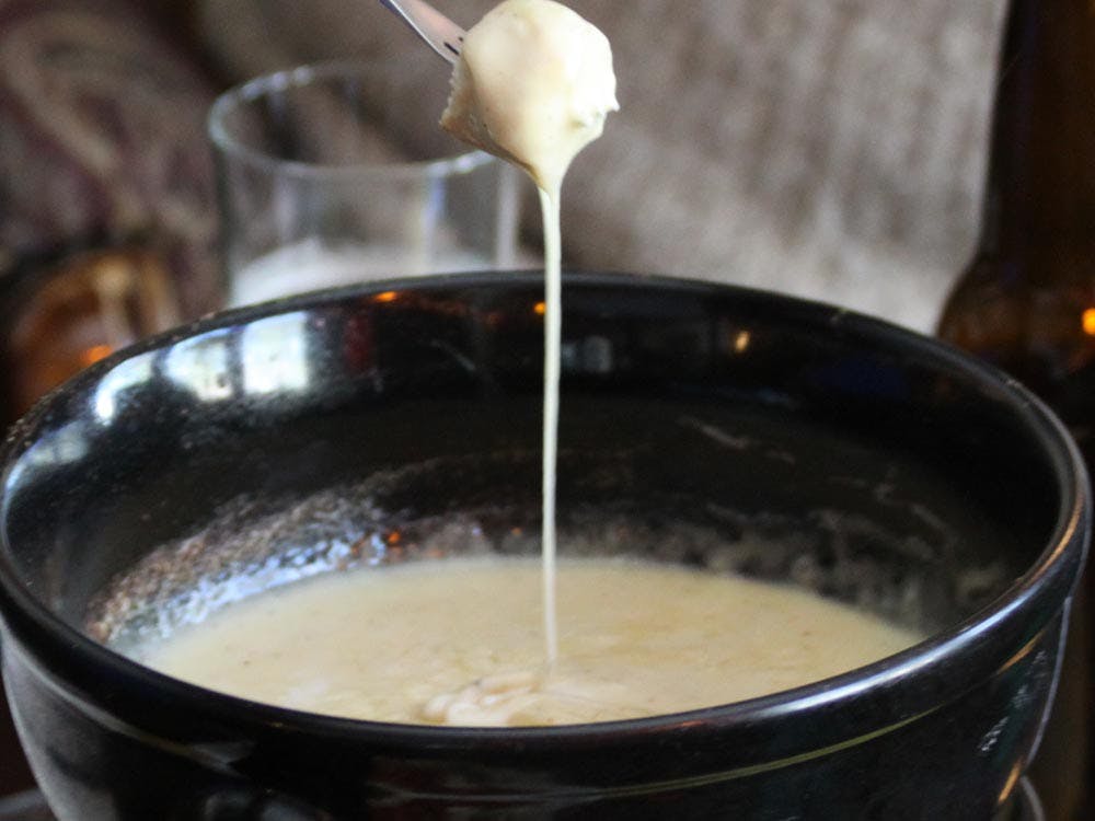photo of hot fondue from the Wild Rose Restaurant