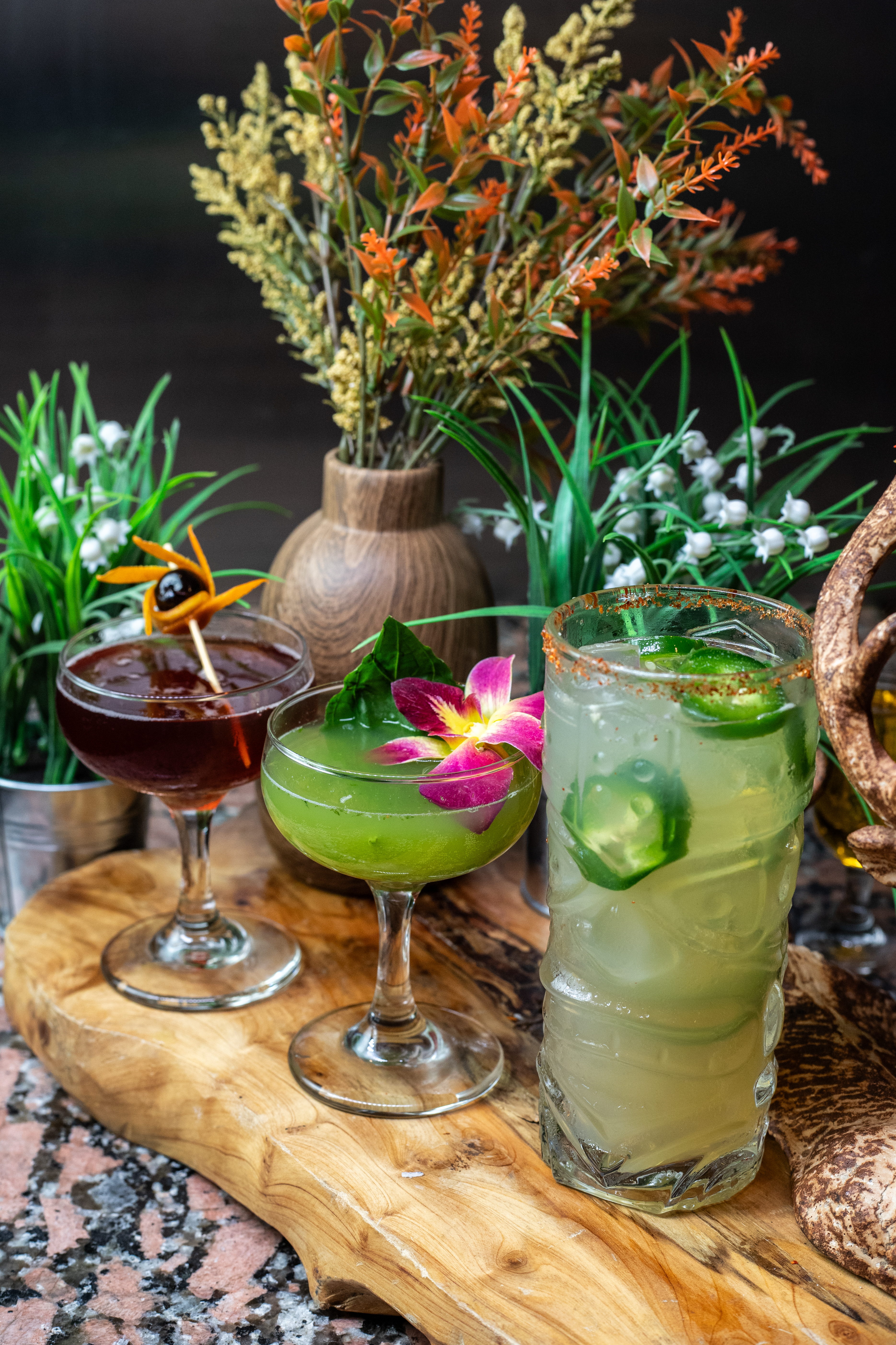 a vase of flowers on a table