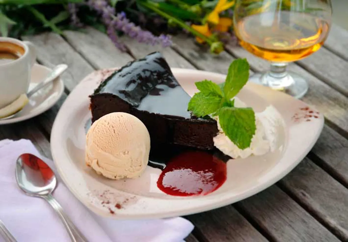 a plate of food and a cup of coffee on a table