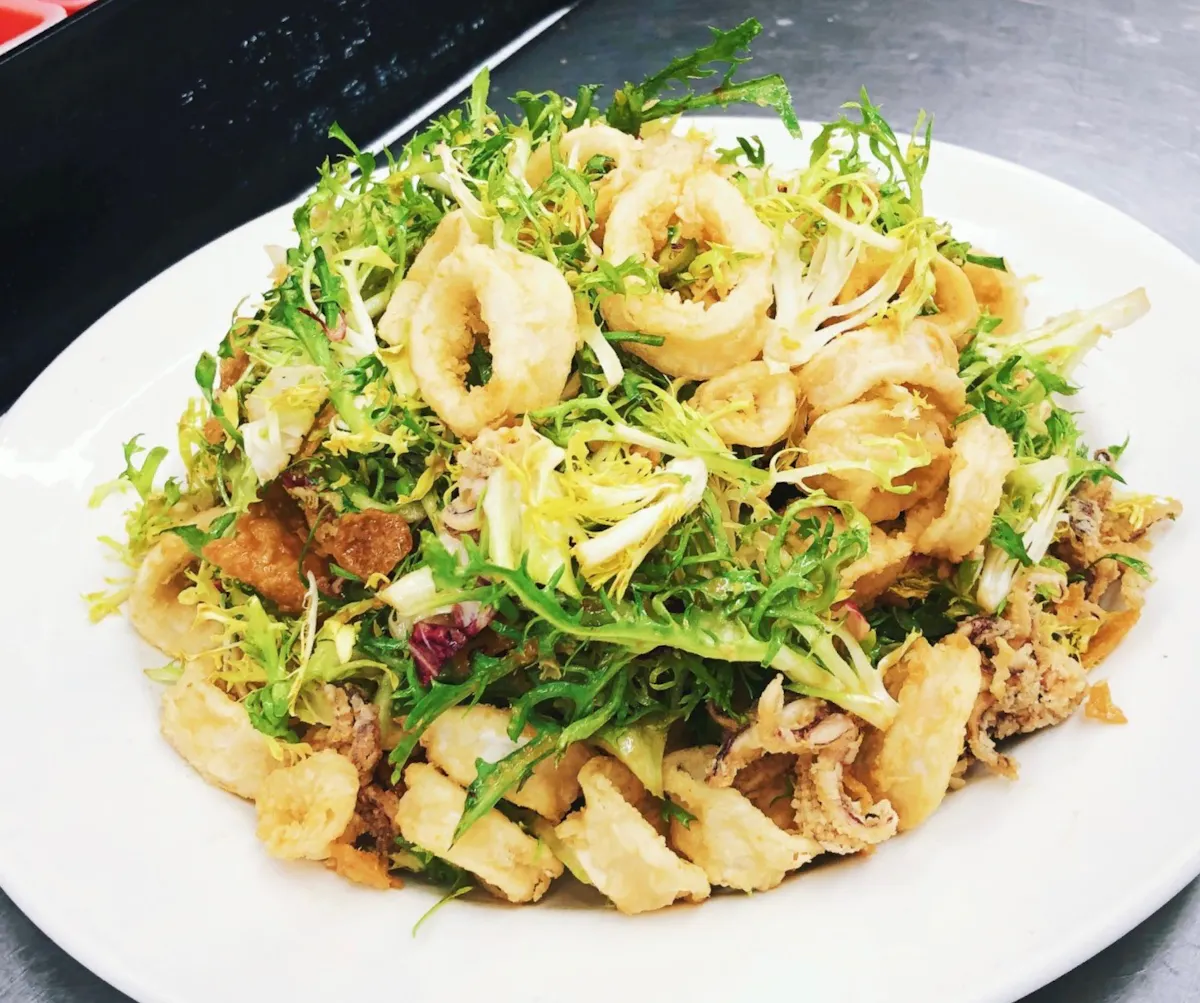 a plate of food with broccoli
