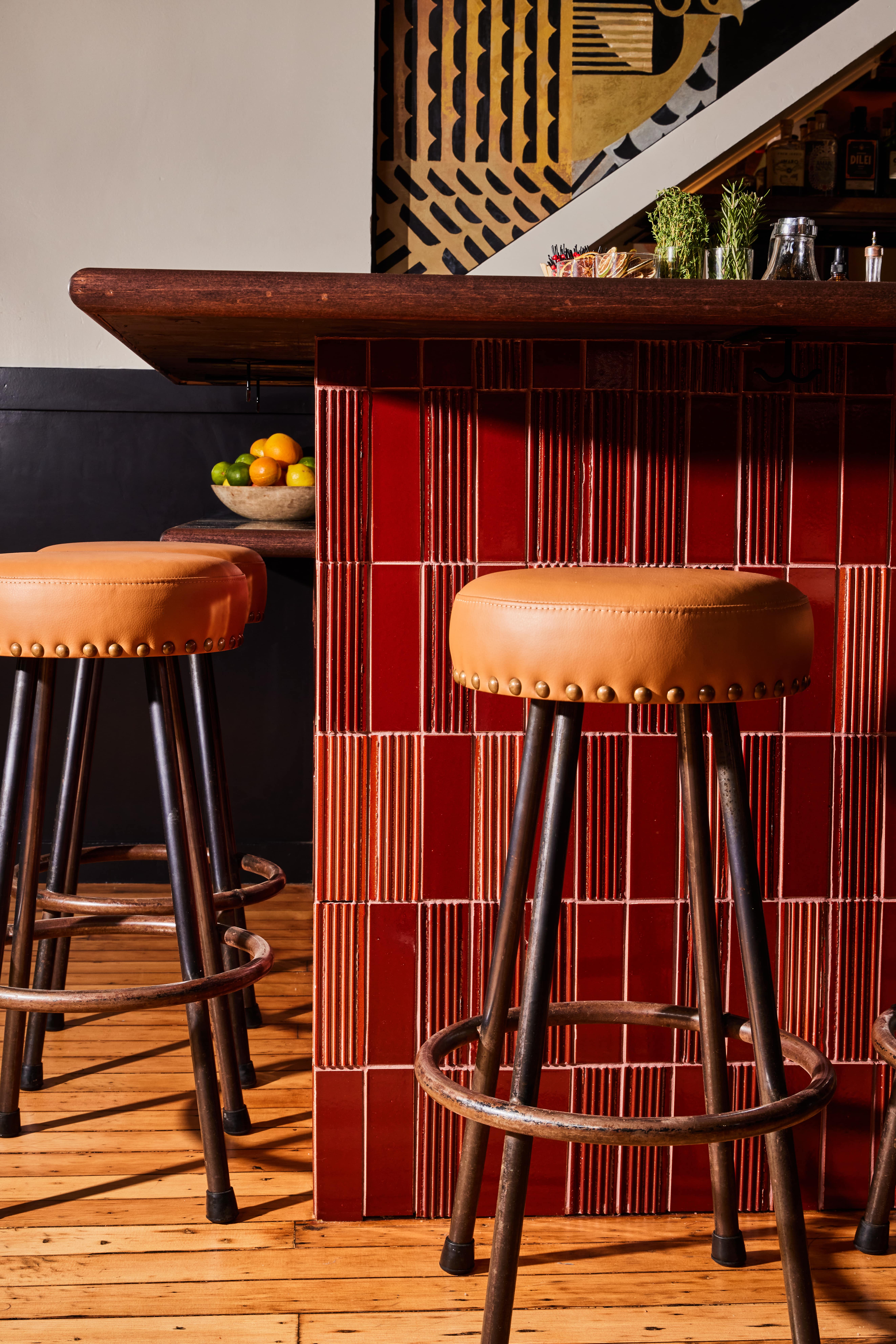 a chair sitting in front of a wooden table