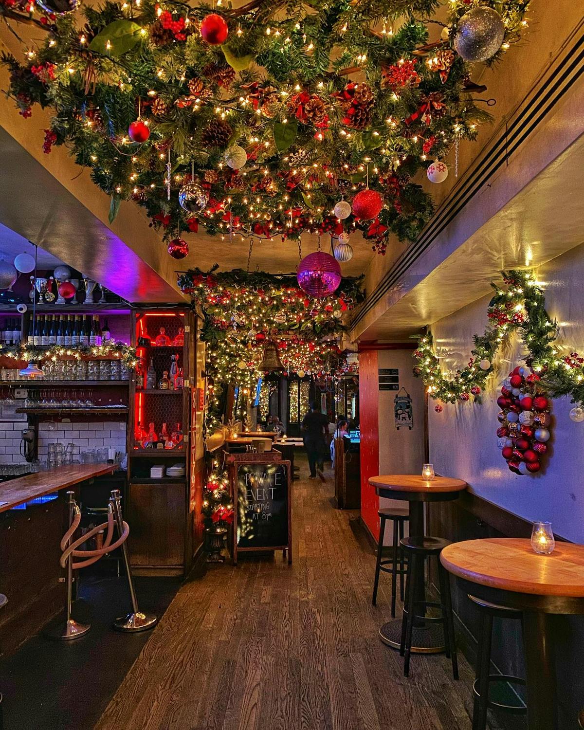 a christmas tree in a room