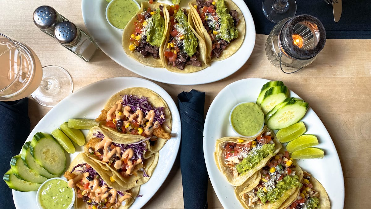 a bunch of different types of food on a plate