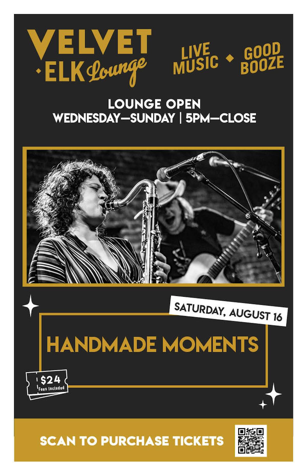 Handmde moments live music in boulder velvet elk lounge