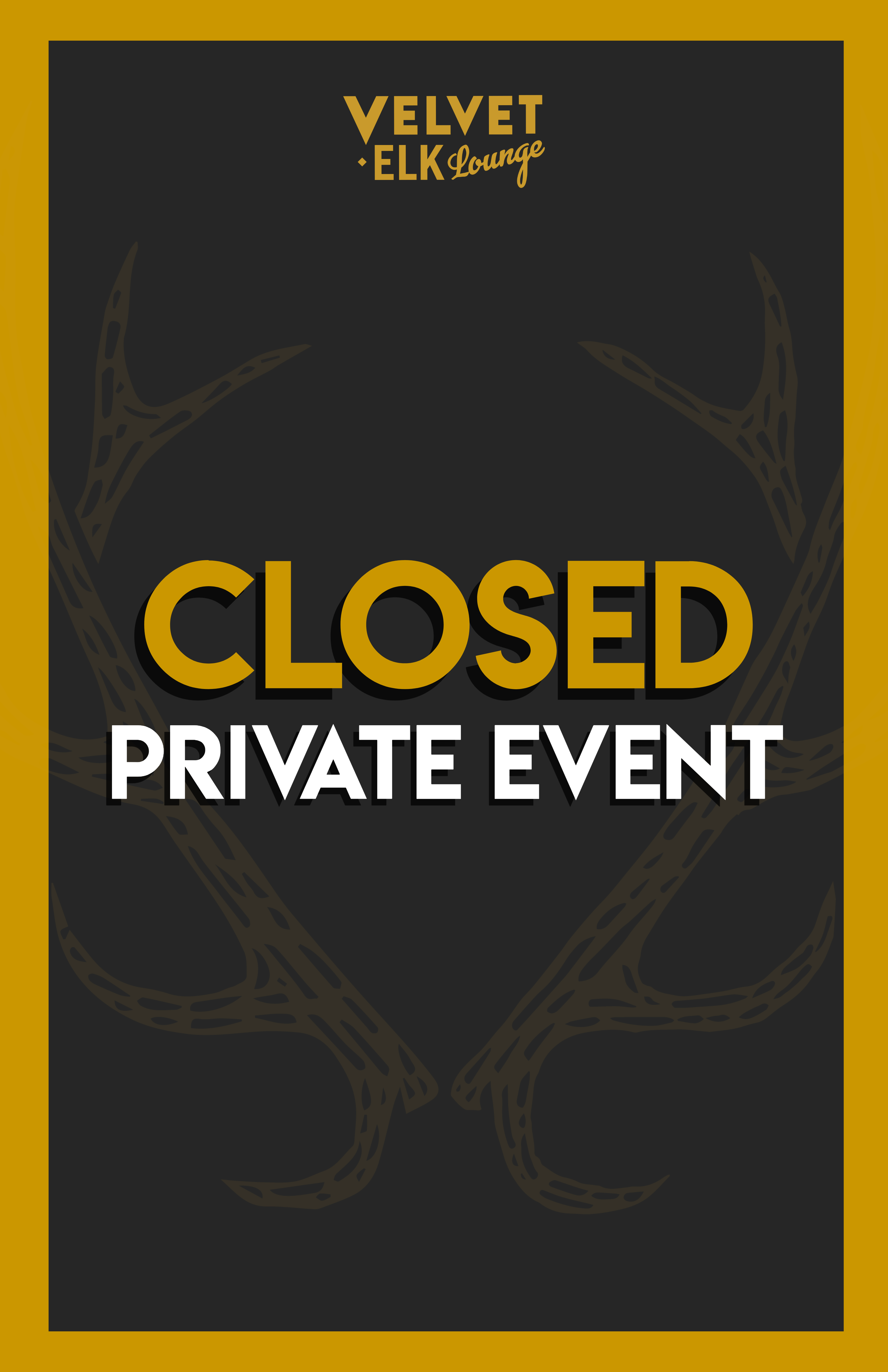 a sign with antlers on it