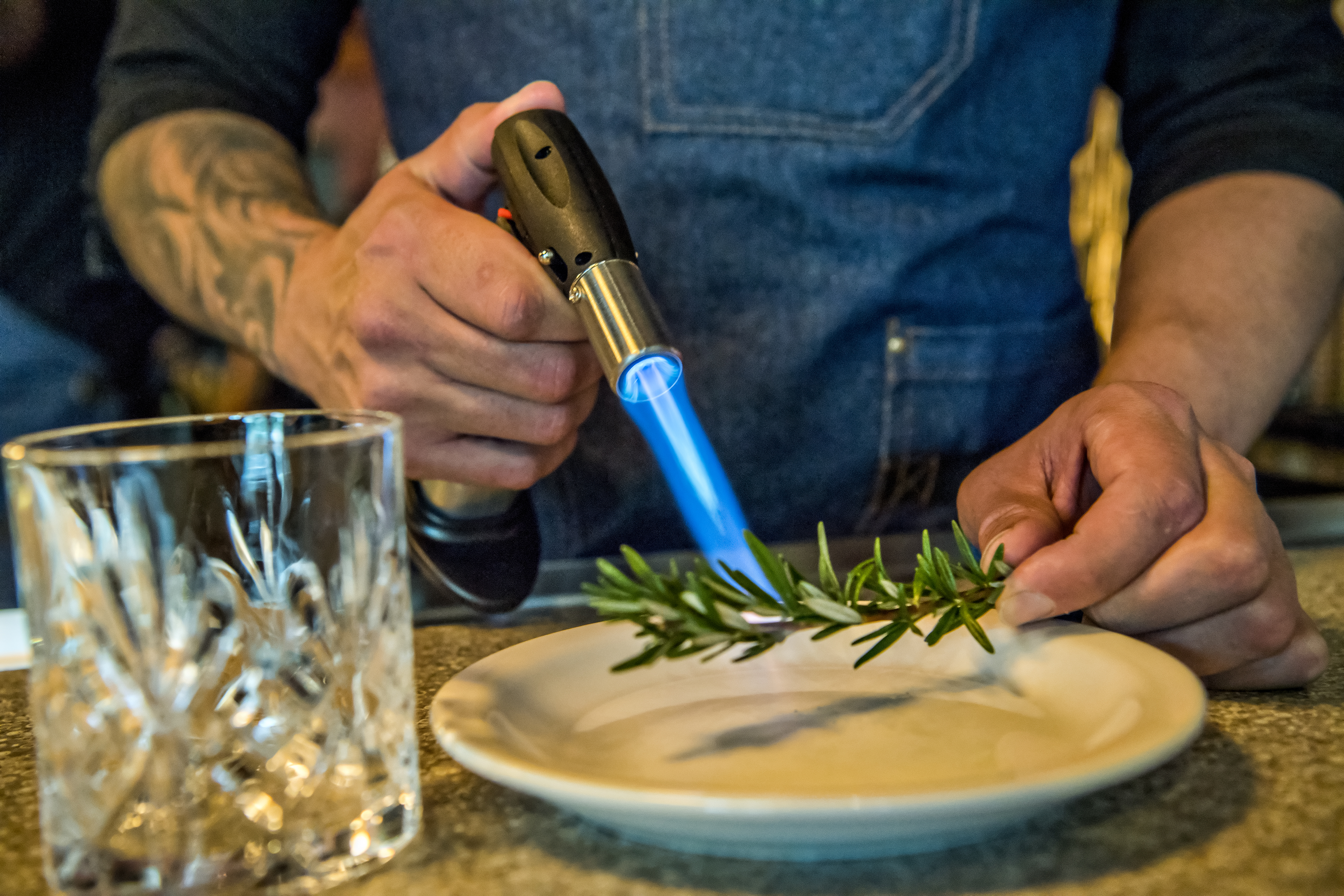 Smoking a smoked old fashioned