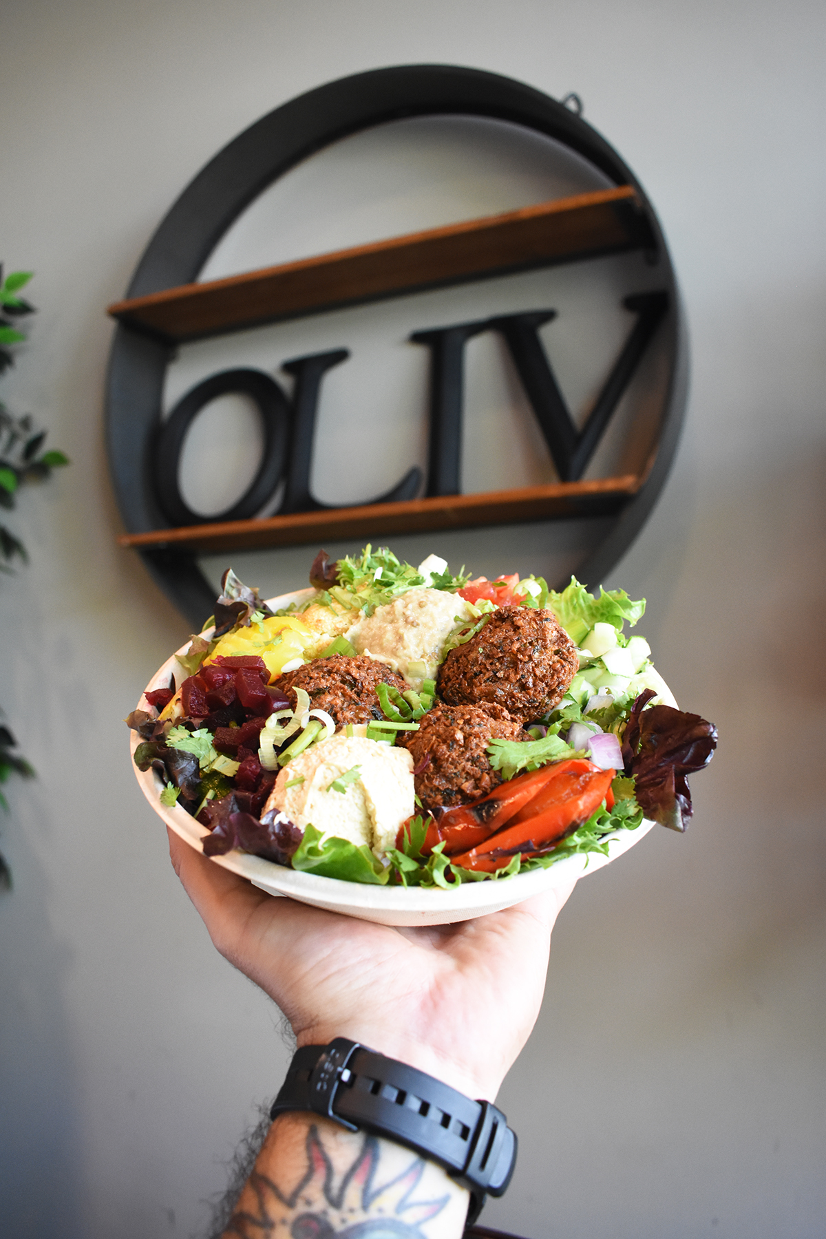 a plate of food with broccoli