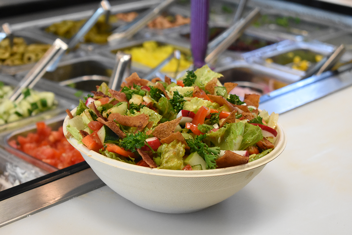a bowl of food on a table