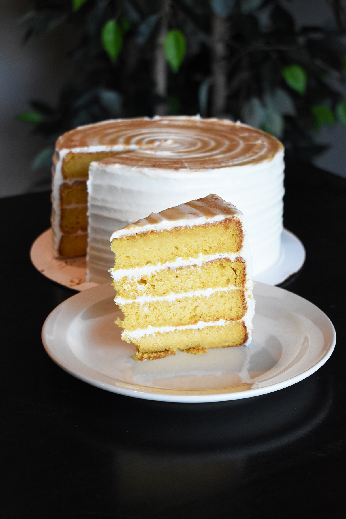 a piece of cake on a plate