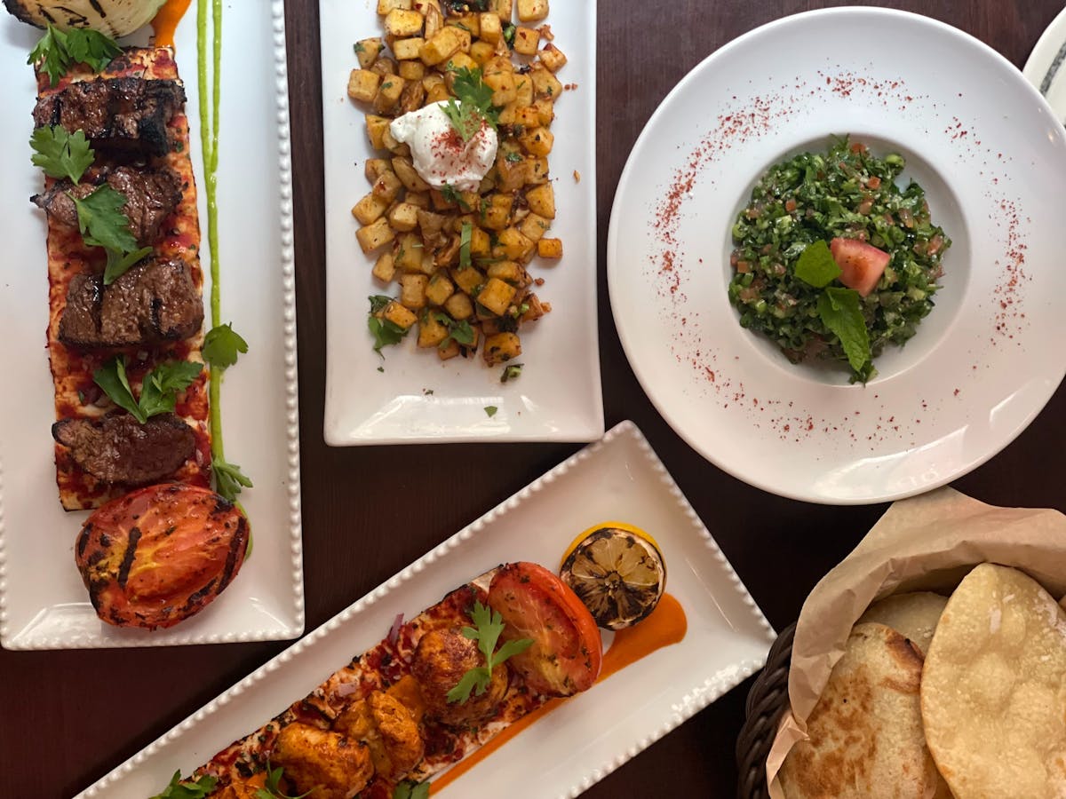 a box filled with different types of food on a table