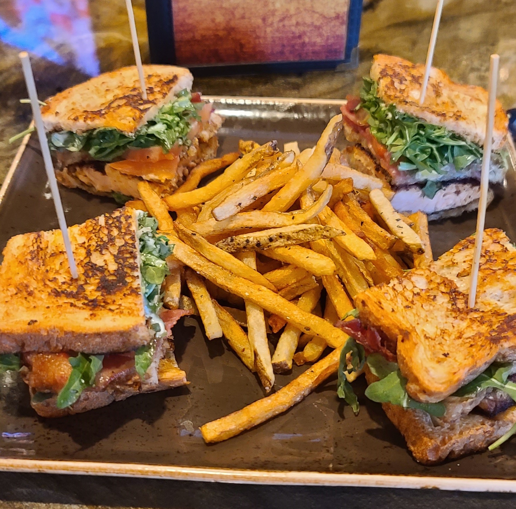 a sandwich cut in half