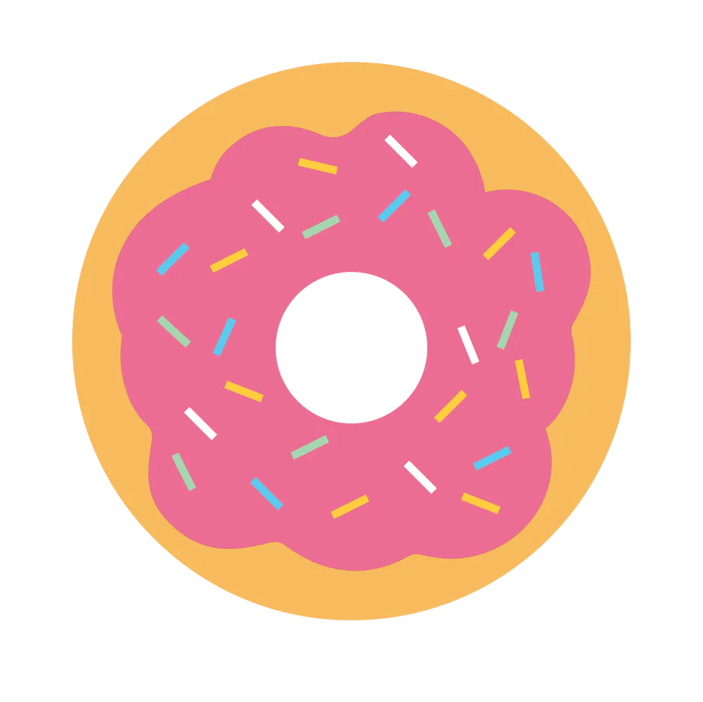 a close up of a donut logo