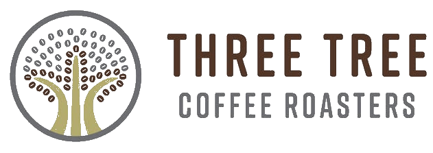 a logo of a tree diplaying three tree coffee roasters