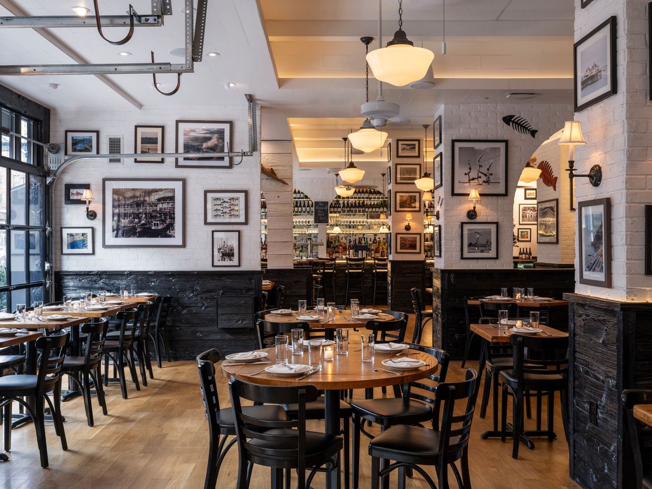 a restaurant with tables and chairs