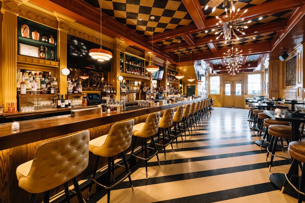 a dining room table in a restaurant
