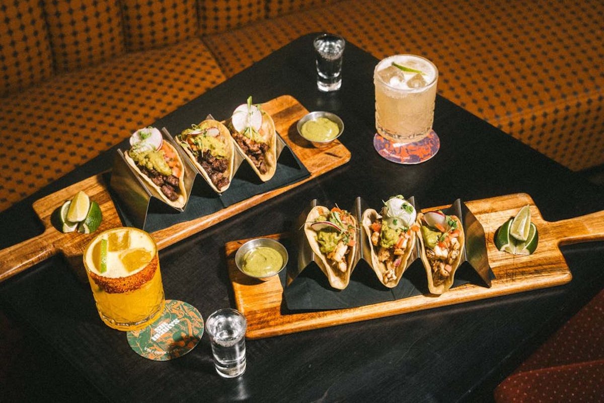 a tray of food on a table