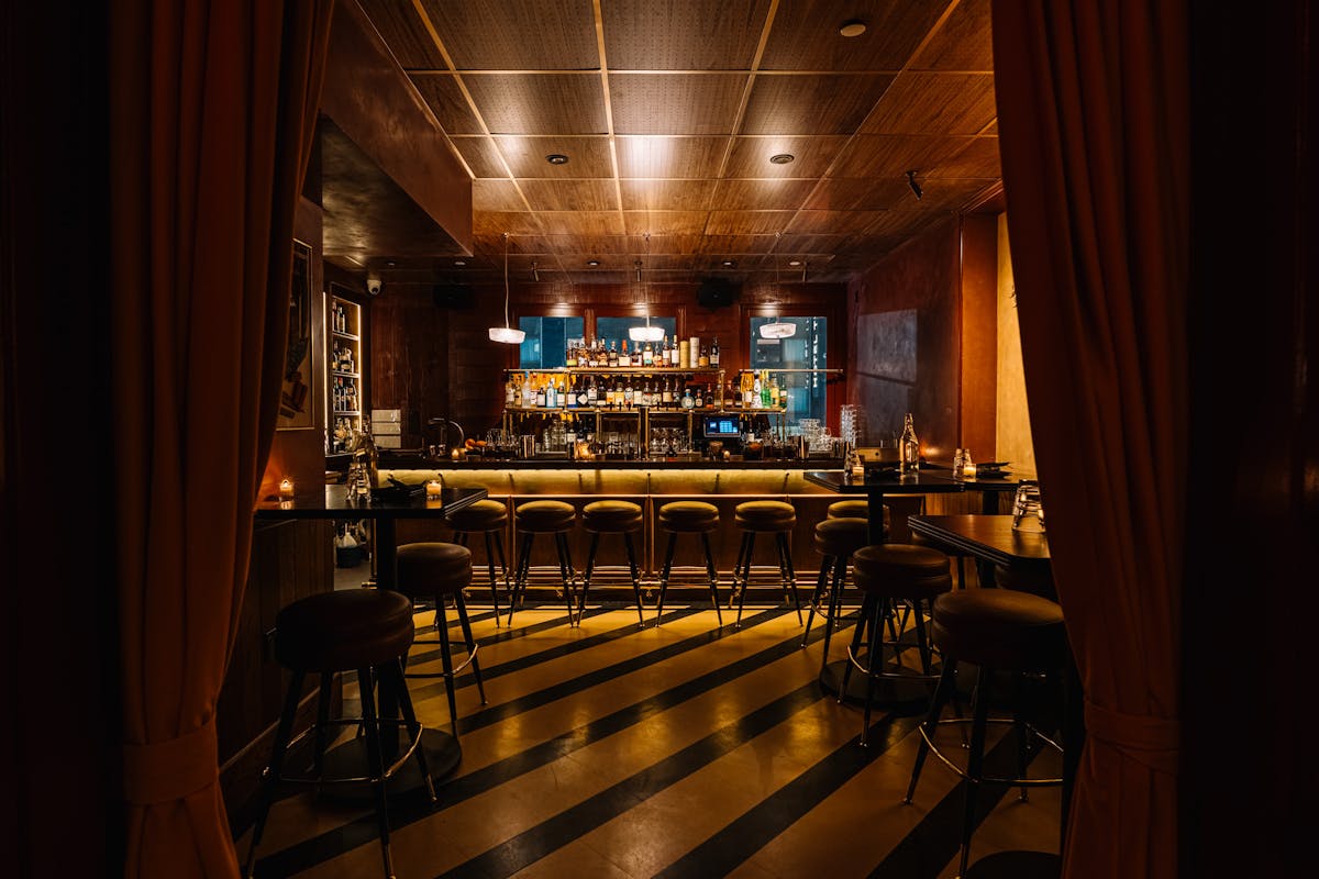 Ambient nighttime bar scene with a refined design