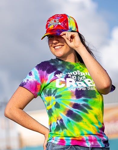 a person wearing a colorful shirt
