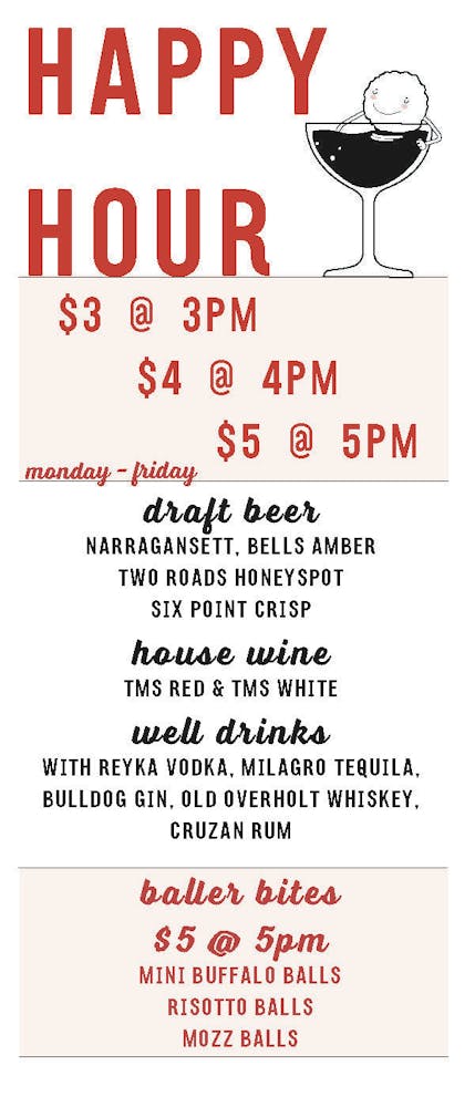 happy hour beer menu