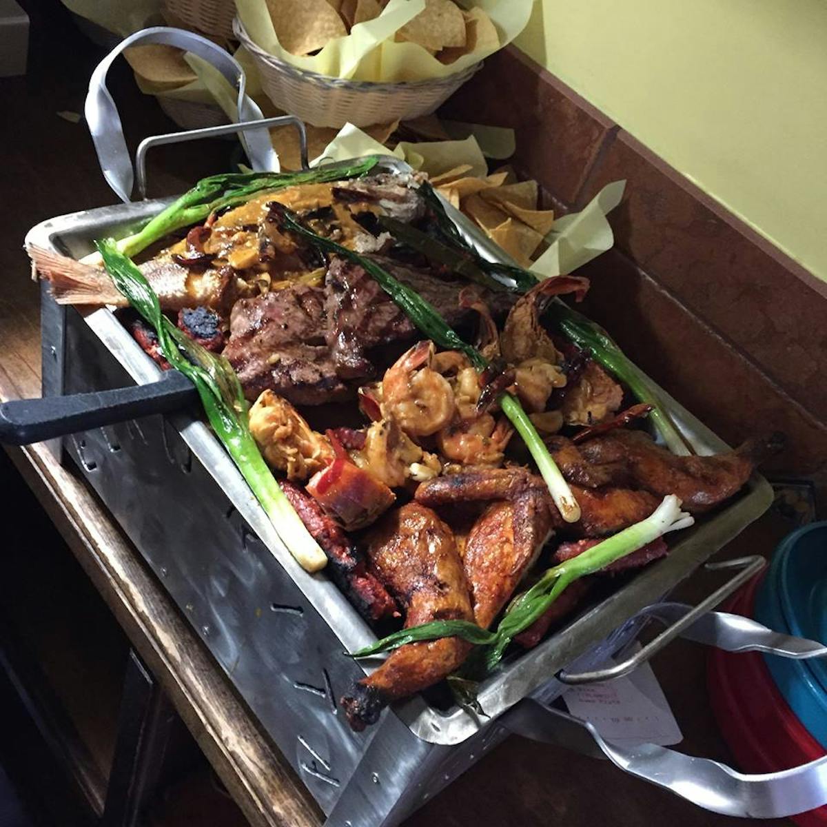 a tray of food on a table