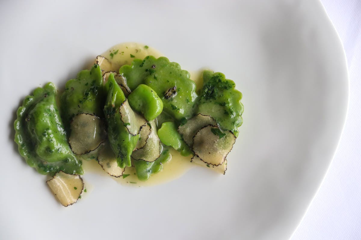 a plate of food with broccoli