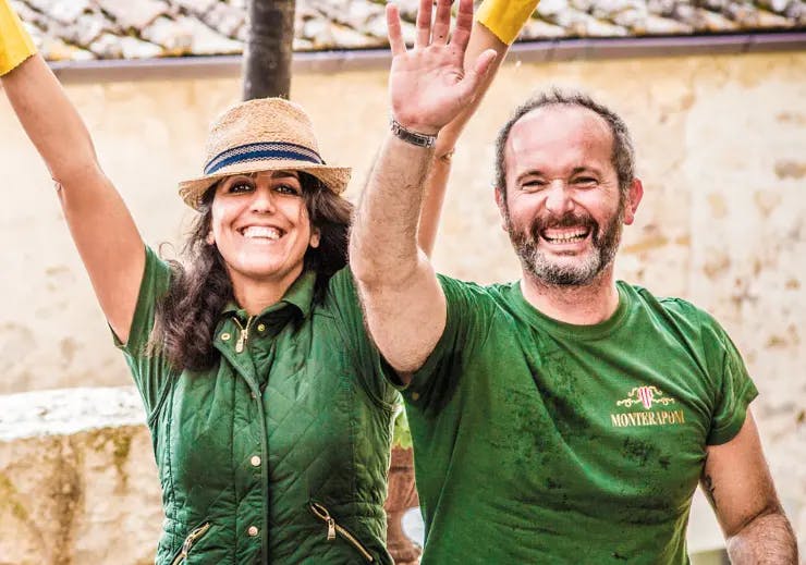 a man in a green shirt