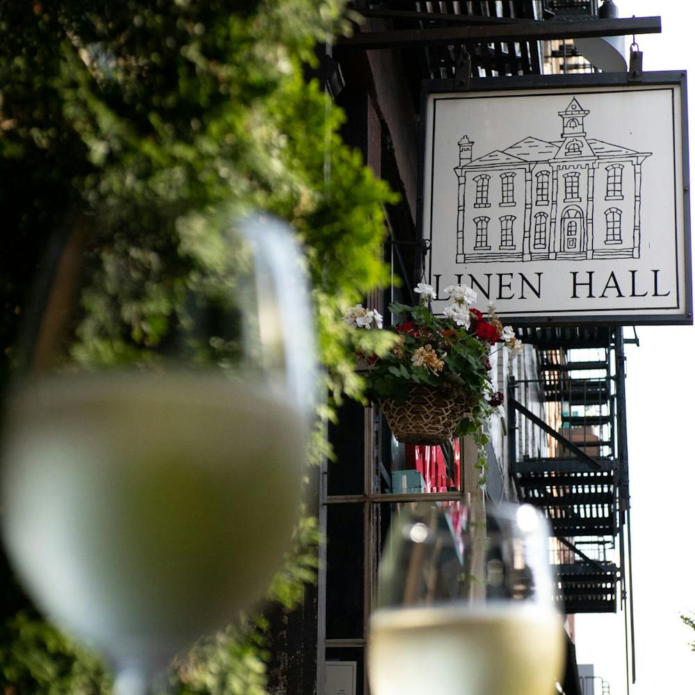 a sign above a store