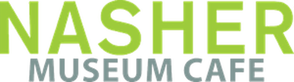 a close up of a logo Nasher
