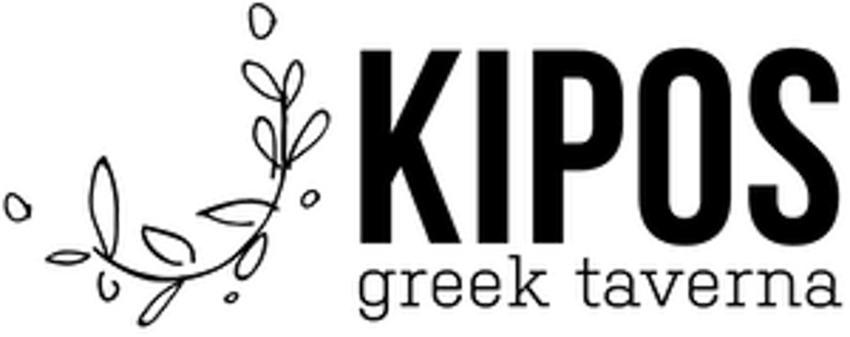 a close up of a logo of Kipos Greek Tavern