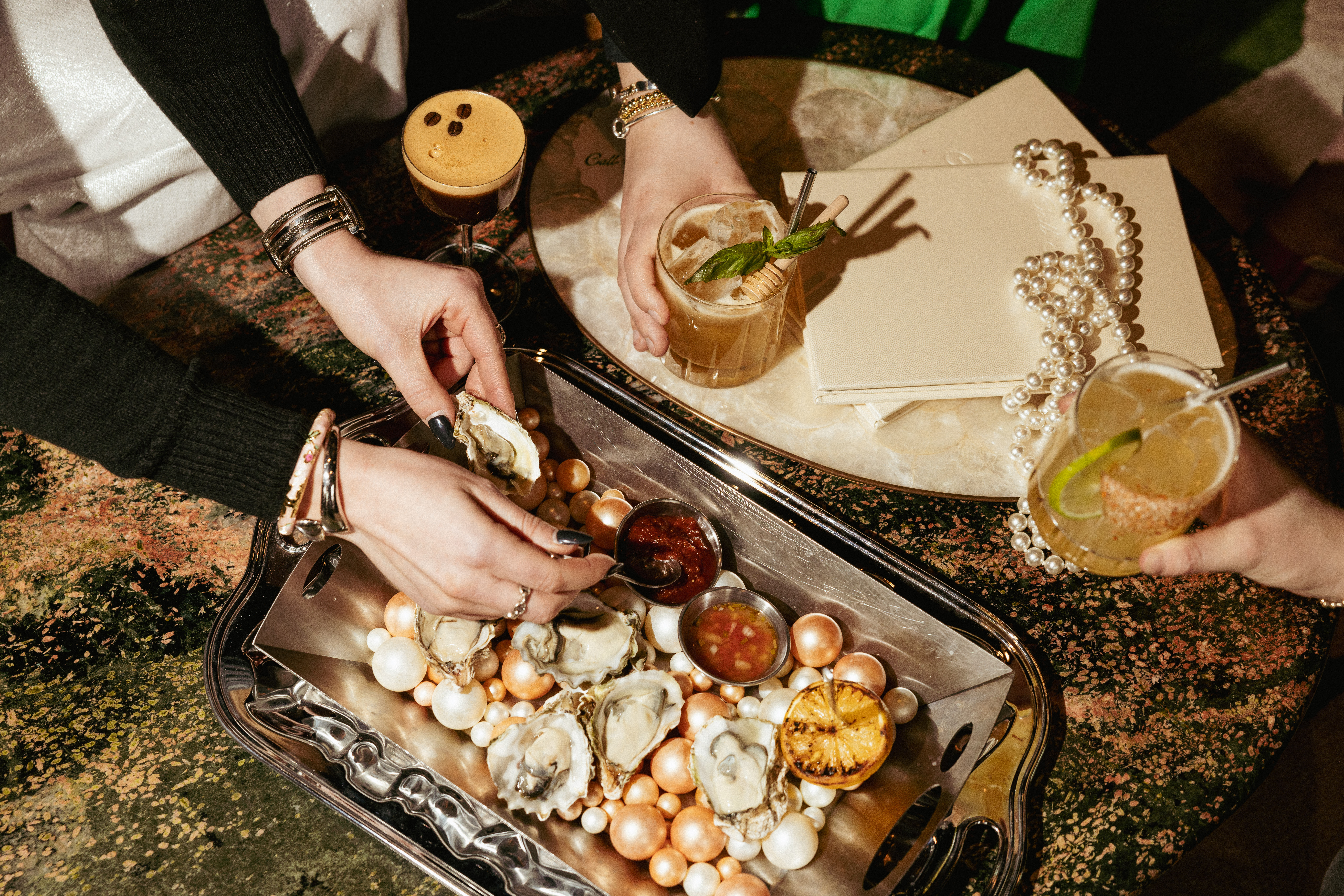 cocktails and oysters