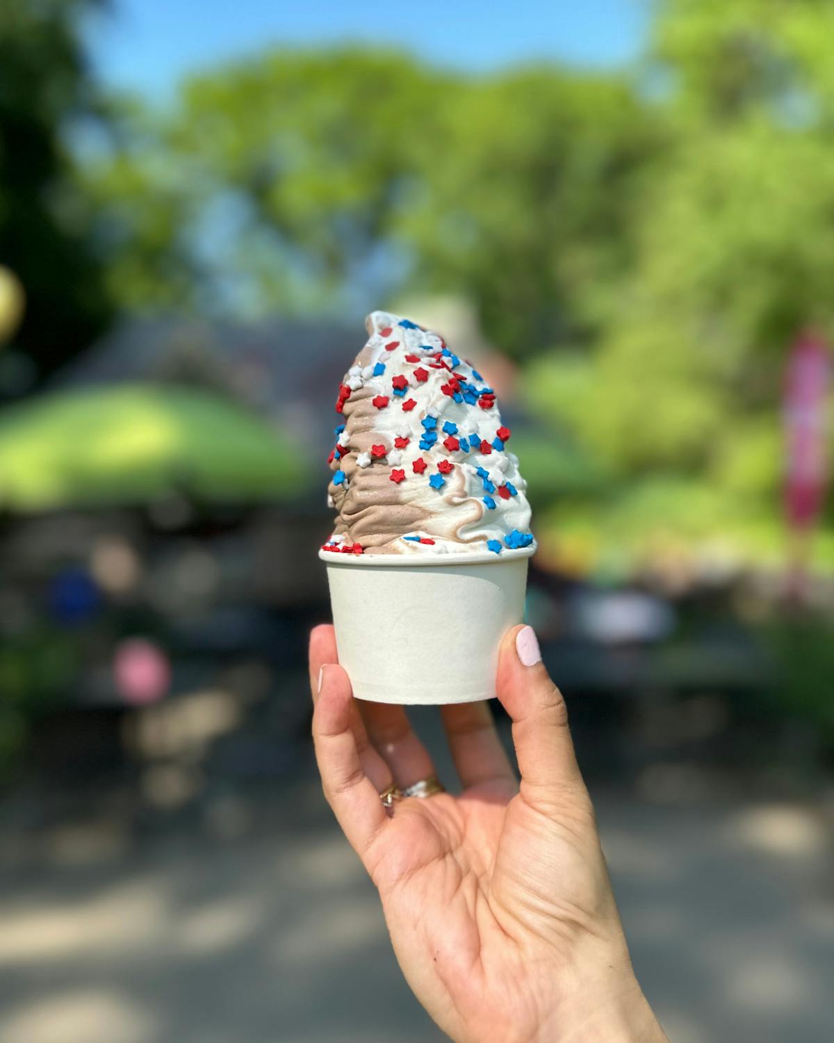 a cup with ice cream