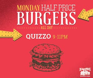a close up of a logo of a burger Monday sign