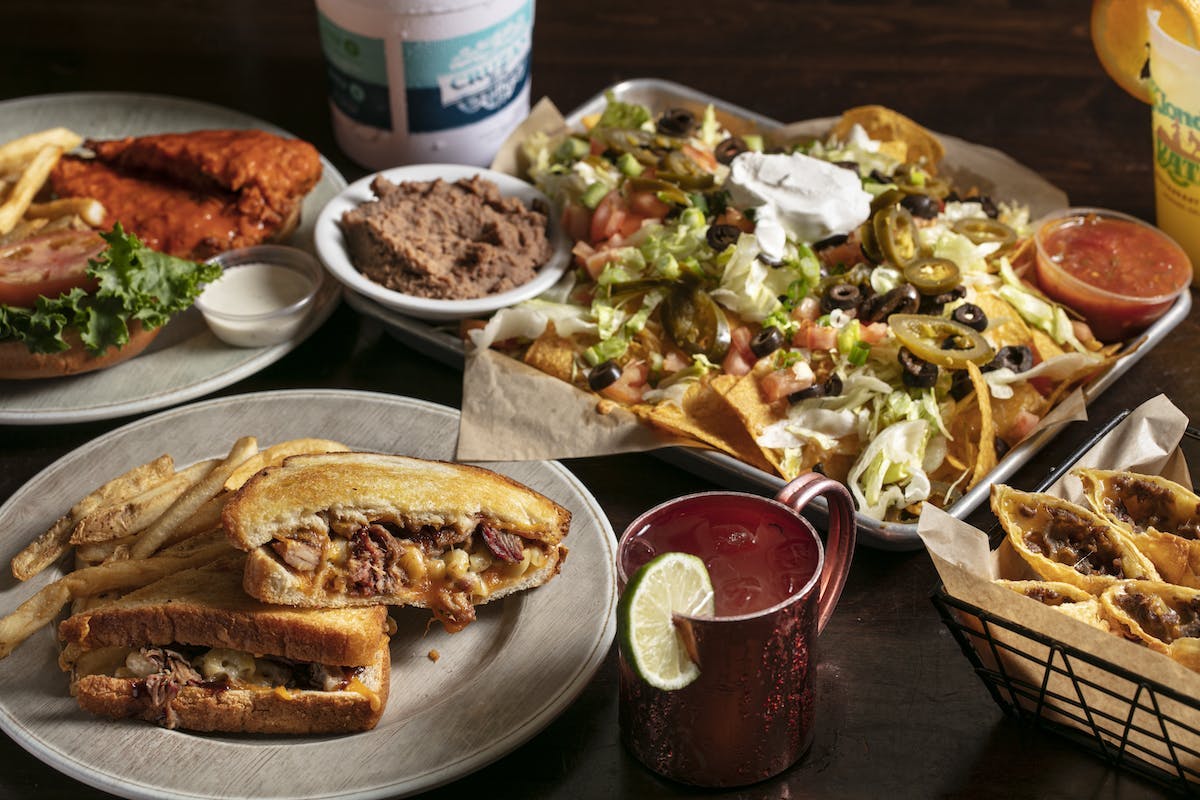 a bunch of food sitting on a table