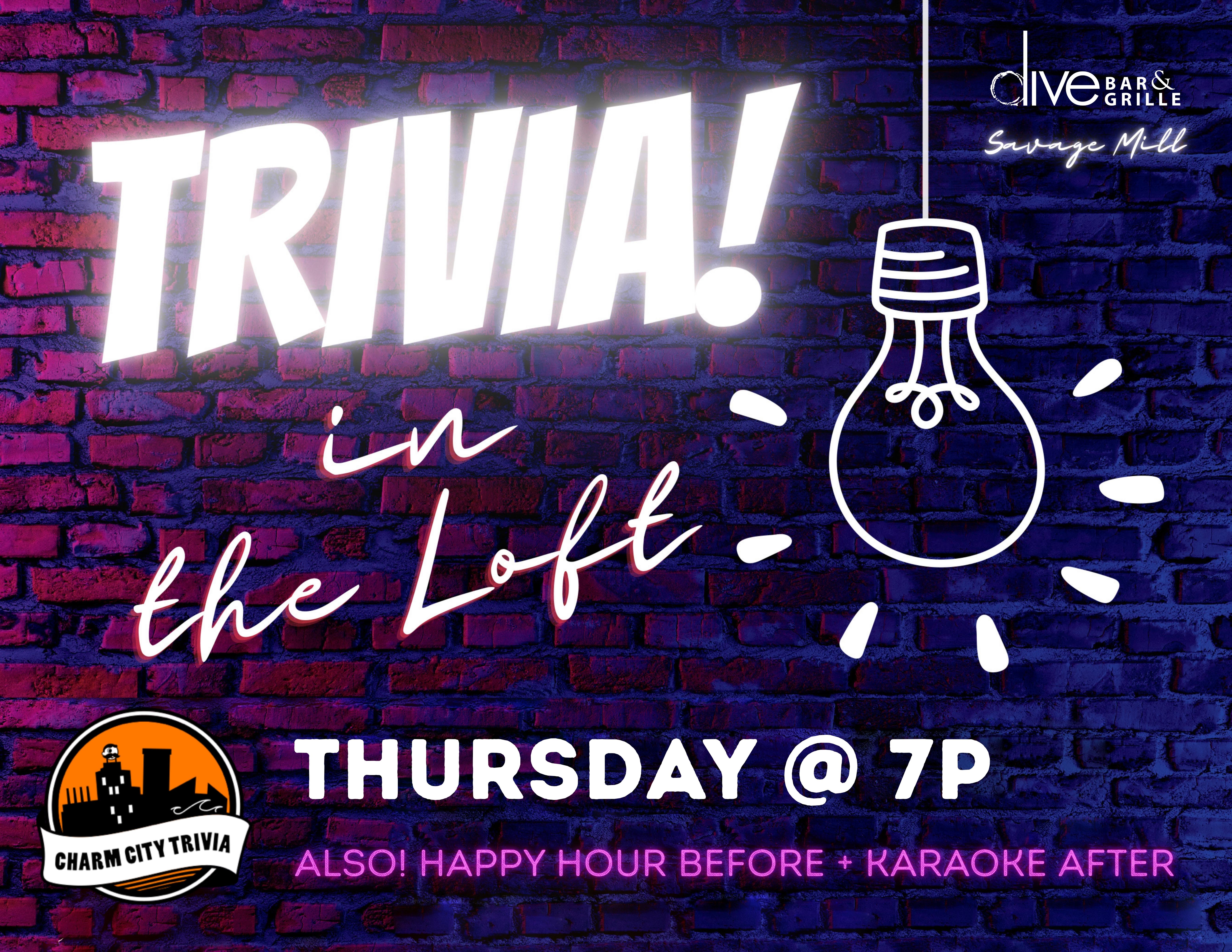 a brick wall with a light bulb and text