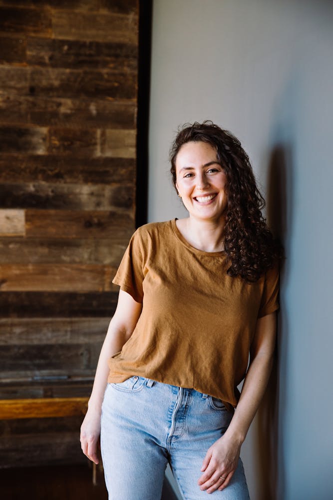 a person in a blue shirt