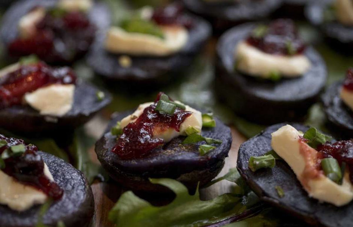 a closeup of a plate of food