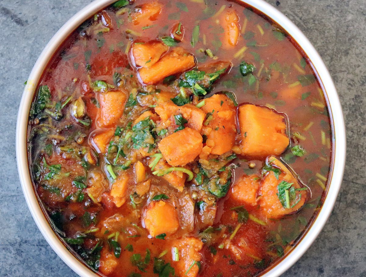 a bowl of food with stew