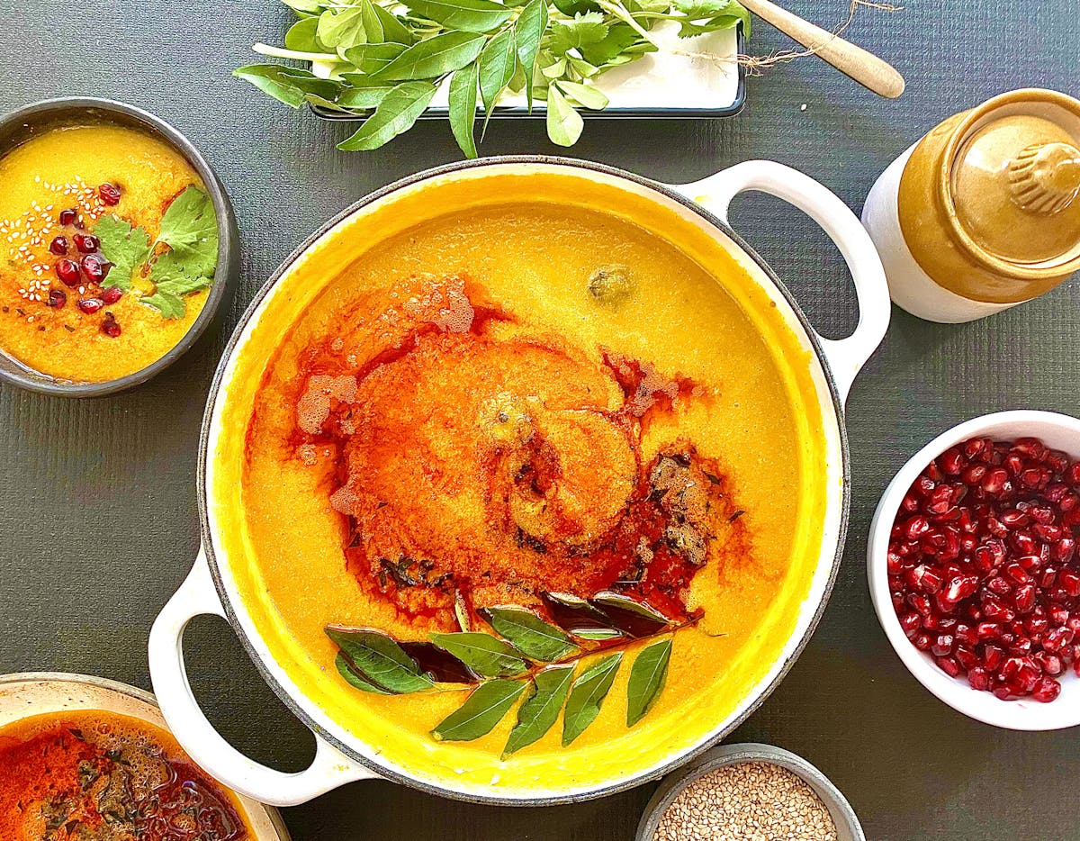 a bowl of food on a table