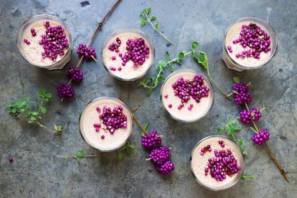 Beautyberry Panna Cotta Pondicheri Cafe Indian Restaurant In Houston Tx